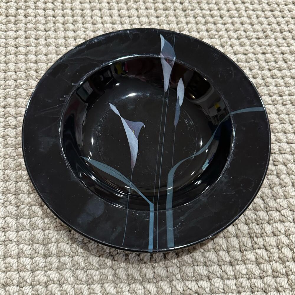 Mikasa Opus Black, Galleria, rimmed soup cereal bowls, 1985-2002 Set of 3 - Picture 7 of 10